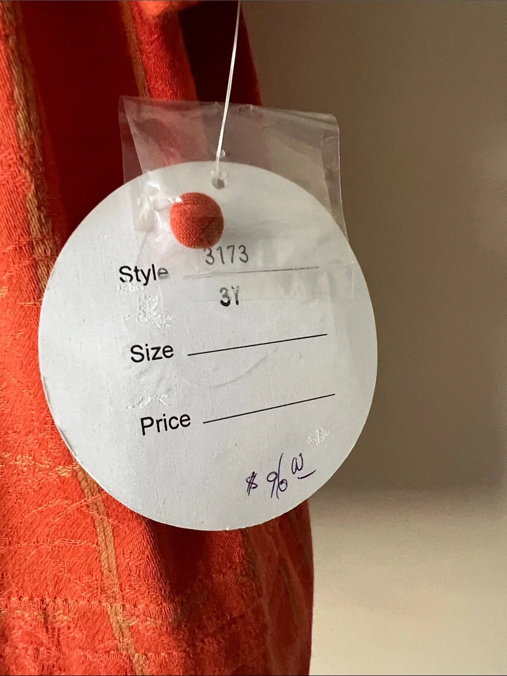 Vintage Sarah Louise Orange Smocked Brocade Dress